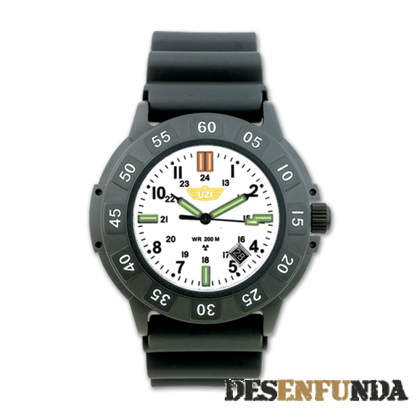 Foto Reloj militar UZI con correa de caucho modelo 'protector' blanco 200 m. Incluye estuche 54036