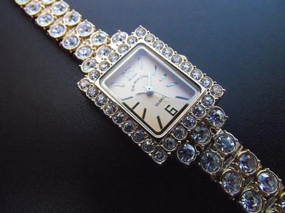 Foto reloj mujer eve mon crois quartz analogico oro y cristales perfecto para fiestas