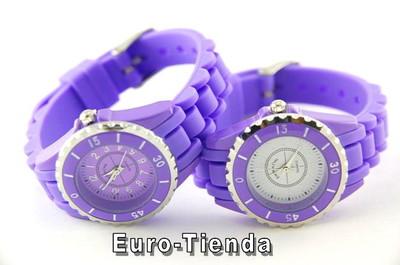 Foto Reloj Mujer Y Niña Cuarzo Esfera Redonda Pequeña Eve Mon Crois Deportivo Morado