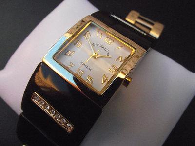 Foto Reloj Pulsera Para Mujer Eve Moncrois Quartz Analogico Negro Y Oro Con Cristales