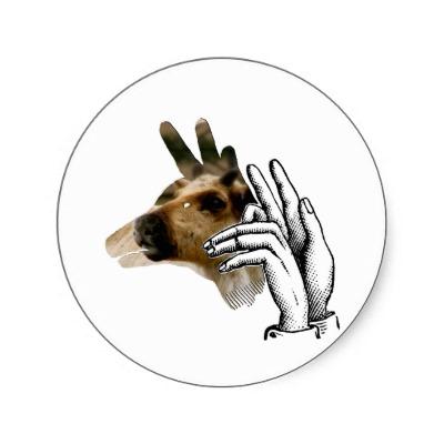 Foto Reno de la marioneta de la sombra Etiqueta Redonda