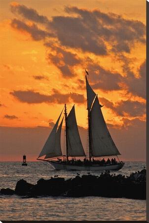 Foto Reproducción en lienzo de la lámina Hidden Sun Sail de Vaughn Garner, 112x74 in.