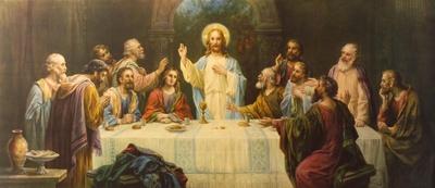 Foto Reproducción en lienzo Holy Lord Supper de H. Zatzka, 41x102 in.
