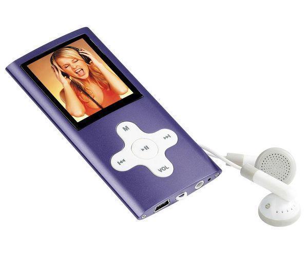 Foto Reproductor MP3 MP206 8GB - violeta + Cargador USB - blanco + Auricul