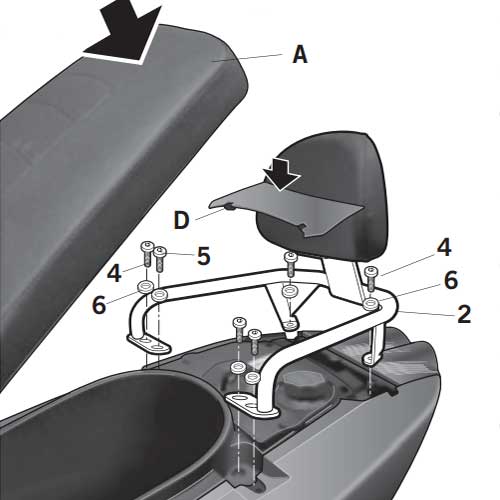 Foto Respaldo Shad para Gilera GP 800 2008-12