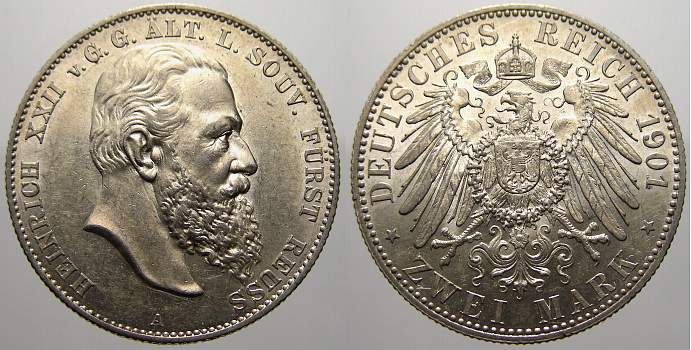 Foto Reuß, ältere Linie 2 Mark 1901 A