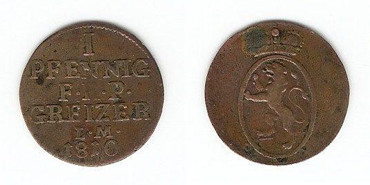 Foto Reuss älterer Linie 1 Pfennig 1810