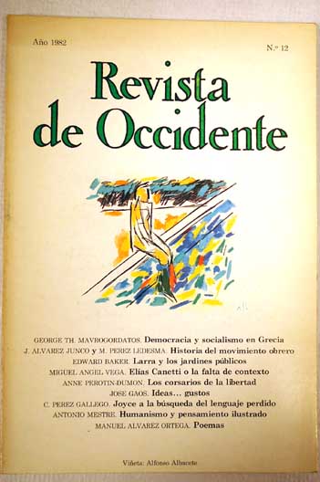 Foto Revista de occidente : fundada en 1923 por José Ortega y Gasset. Número 12