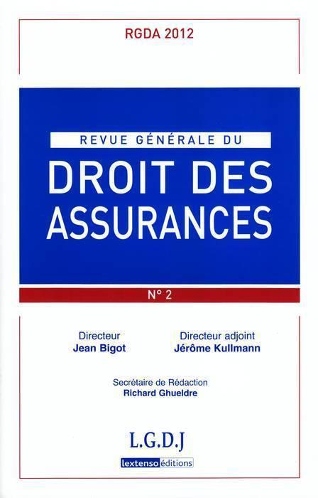 Foto Revue generale du droit des assurances rgda n 2-2012