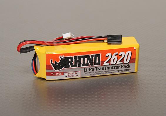 Foto Rhino 2620mAh 3S 11.1v Low-Discharge Transmitter Lipoly Pack