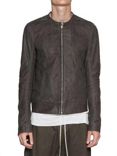 Foto rick owens chaqueta bomber con paneles de piel