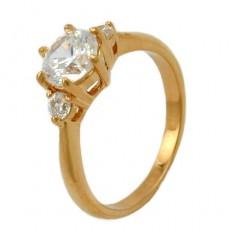 Foto Ring, zirconia, chapado en oro 3 micras