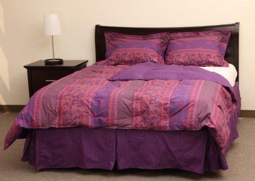 Foto Rio Home Fashions 233 Thread Count 100-Percent Cotton 4-Piece King White Duck Down Comforter Sets, Purple Paisley