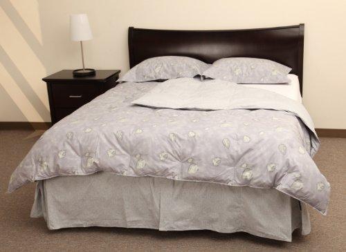 Foto Rio Home Fashions 233 Thread Count 100-Percent Cotton 4-Piece King White Duck Down Comforter Sets, Spring Petals Gray