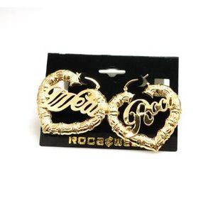 Foto Rocawear & Gold Plated Huge Heart Shape Creole Earrings