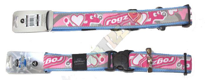 Foto Rogz Armed Response Pink Hearts collar ajustable 43-73cm ancho 25mm