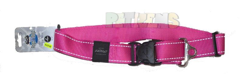 Foto Rogz Landing Strip Pink collar ajustable 50-80cm ancho 40mm