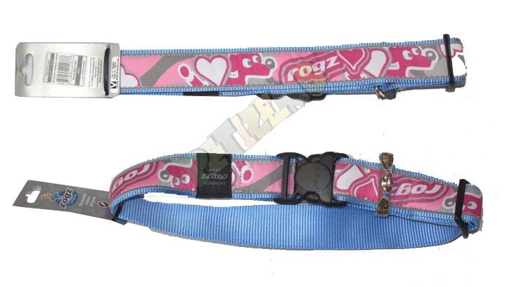 Foto Rogz Special Agent Pink Hearts collar ajustable 50-80cm ancho 40mm