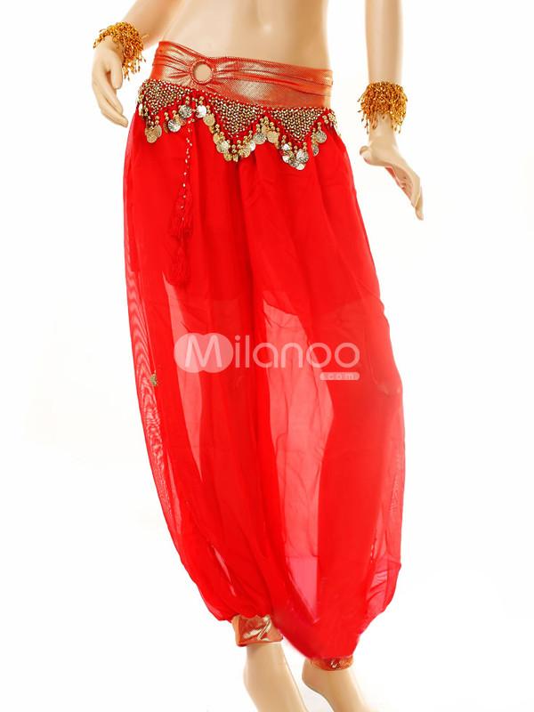 Foto Rojo claro viscosa Simba de danza del vientre de mujer pantalones