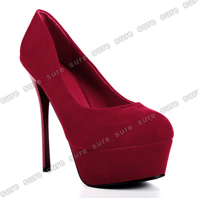 Foto Rojo Elegante Zapatos Calzados Mujer Tacones De Plataforma Y Tac�n 14cm Talla 38