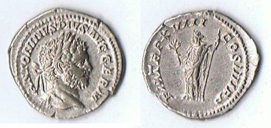 Foto Roman Coins Ad 209-217 n Chr