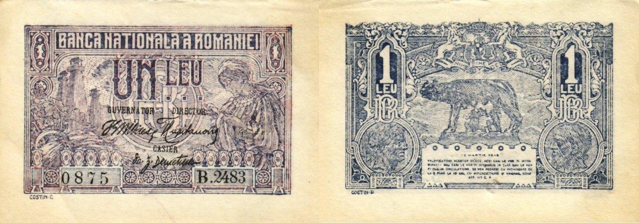 Foto Romania 1 leu 1915-03-12