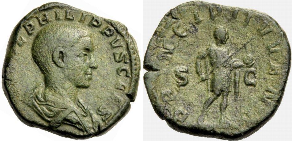 Foto Romische Münzen, Kaiserzeit Sesterz 244-246