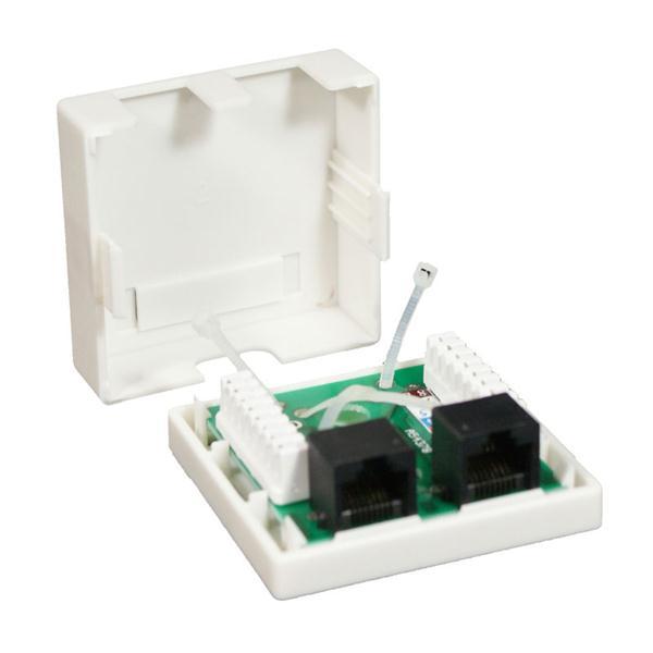 Foto Roseta de superficie para rj45 cat.6 utp 1 toma, blanco