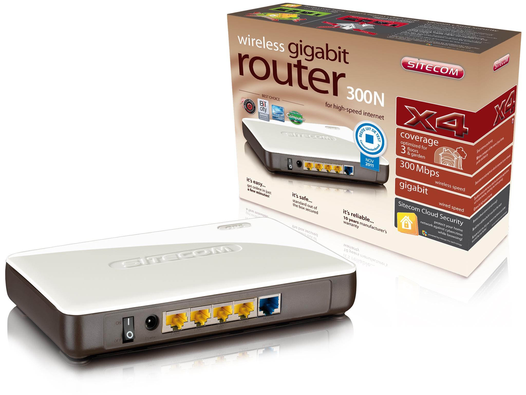 Foto Router Sitecom router 300n x4 x-series 2.0 gigabit+scs [WLR-4000] [8