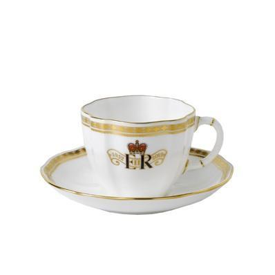 Foto Royal Crown Derby The Queens Diamond Jubilee ER Tea Cup and Saucer