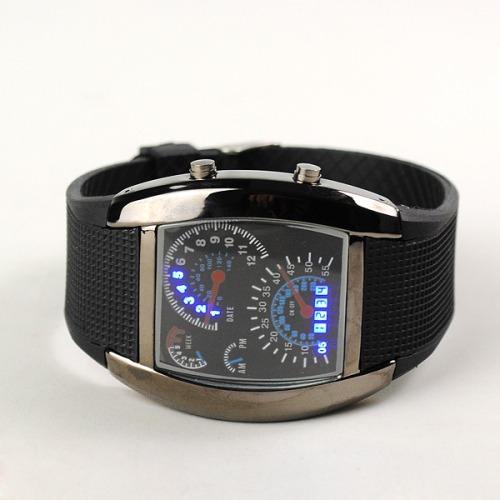Foto rpm turbo azul flash LED nuevo reloj deportivo de regalo coche hombre