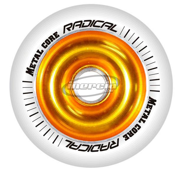 Foto Rueda metal core blanco-dorado 100mm