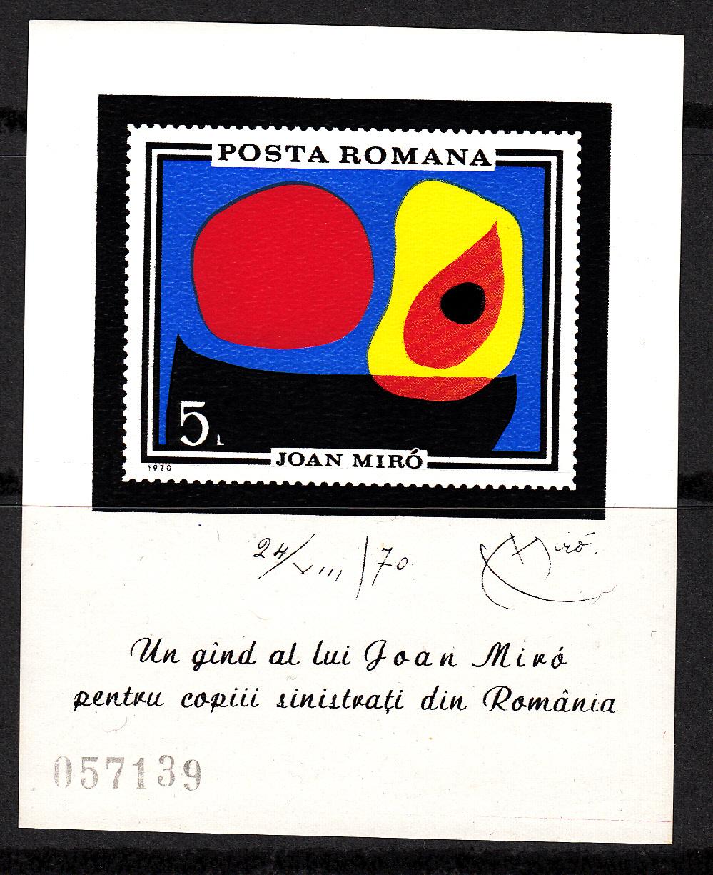 Foto Rumanía - Romania - Hojitas Bloque - HB 81 1970 Joan Miró Nueva, sin fijasellos MNH