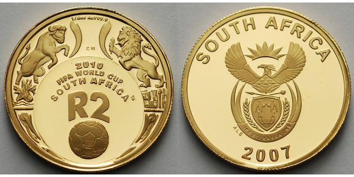 Foto Süd-Afrika 1/4 oz 7,78g fein, 2 Rand 22 mm Ø 2007