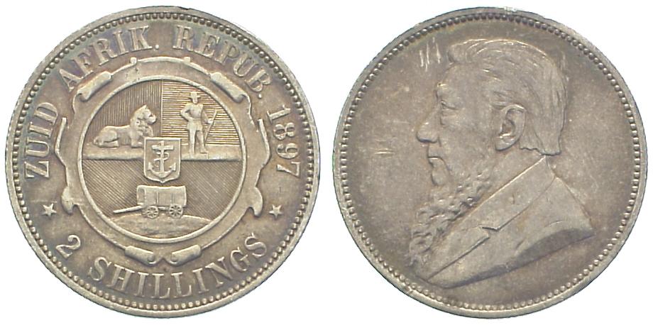 Foto Südafrika 2 Shillings 1897