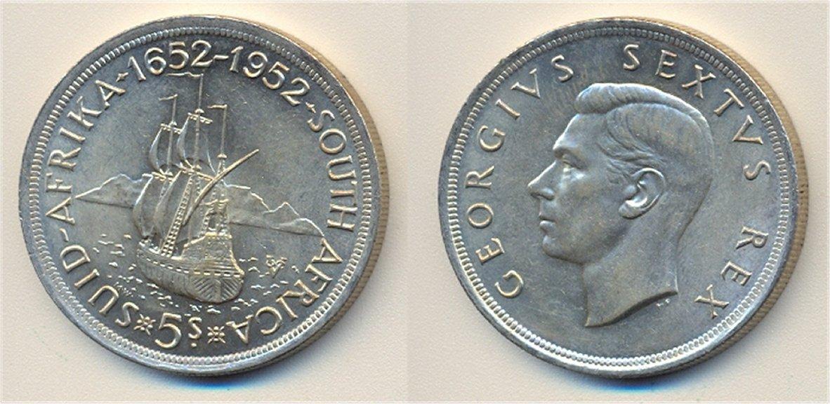 Foto Südafrika 5 Shillings 1952