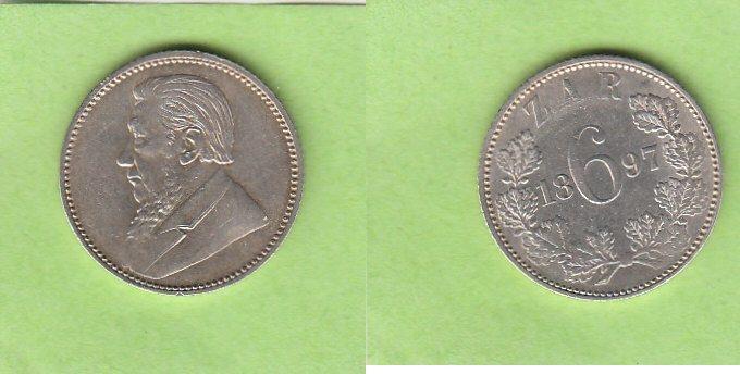 Foto Südafrika 6 Pence 1897