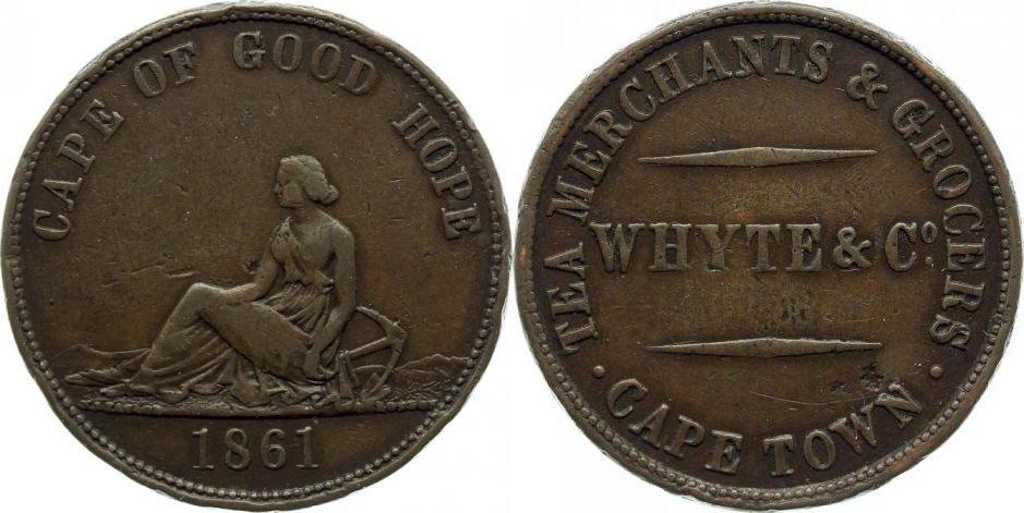 Foto Südafrika Halfpenny 1861