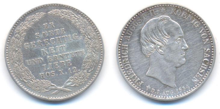 Foto Sachsen: Friedrich August Ii , 1836-1854 1/3 Taler Auf seinen Tod 1854