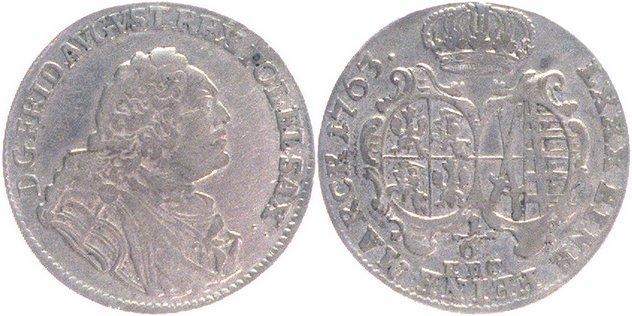 Foto Sachsen 1/6 Taler 1763 E D C