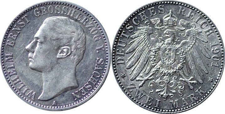 Foto Sachsen-Weimar 2 Mark 1901