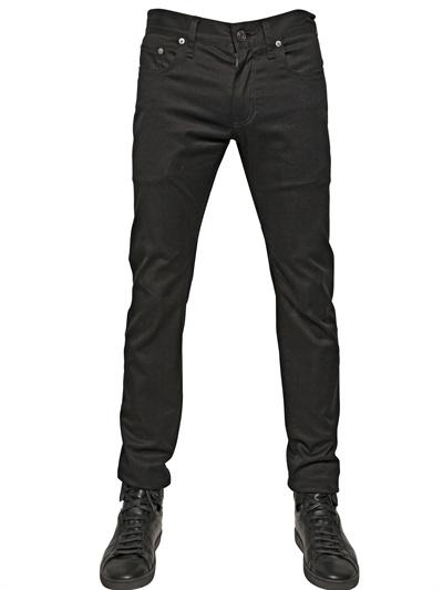 Foto saint laurent 16cm skinny jeans en gabardina de algodón