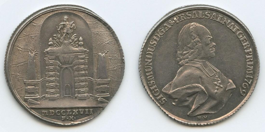Foto Salzburg 1/2 Taler Medaille 1767/1769