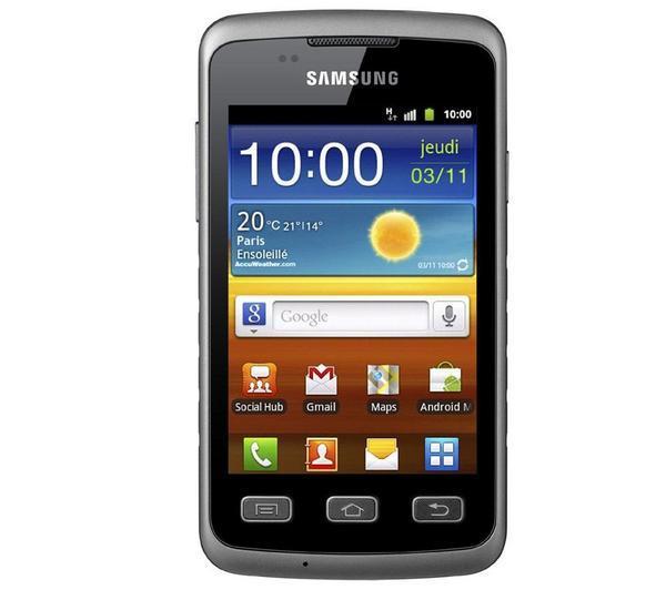 Foto Samsung Galaxy Xcover S5690 - negro/gris Menús internos en  alemán, anglais, danés, espagnol, français, italien, noruego, neerlandés, polaco, portugais, rumano, sueco, turco