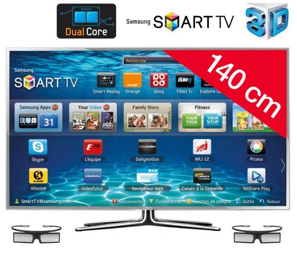 Foto Samsung televisor led smart tv 3d ue55es6900 + cubrecables stile line