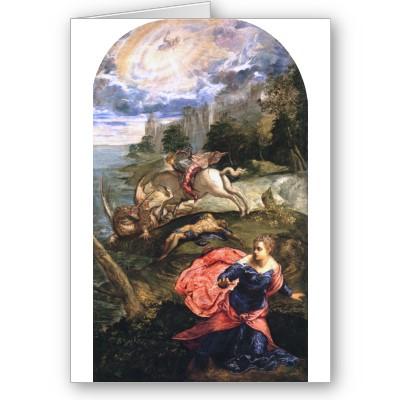 Foto San Jorge y el dragón, Tintoretto Felicitación