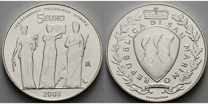 Foto San Marino 5 Euro 2003