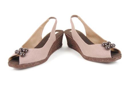 Foto sandalia de lino taupe