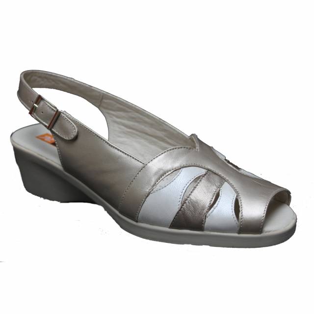 Foto Sandalia doctor cutillas, piel platino 4582 platino