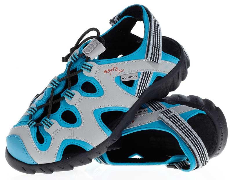 Foto sandalias atadas quechua wayta junior gris/azul número 32/33